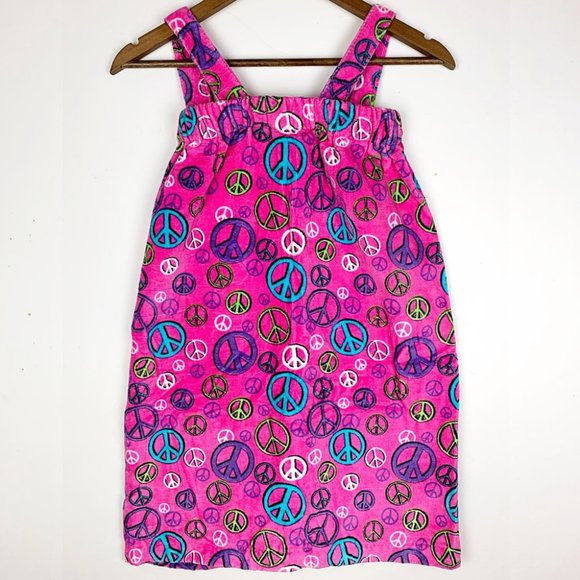 $8 CLEARANCE! 3 Cheers For Girls Peace Sign Spa Wrap Bath Robe - Picture 4 of 6